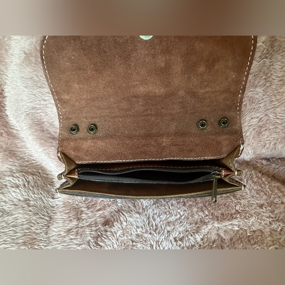 Patricia Nash “Torri” Crossbody Bag 👜 Cognac Leather — Missing Strap - Picture 8 of 15
